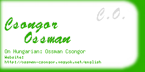 csongor ossman business card